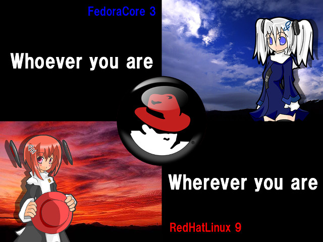 Girl hat caption redhat linux free wallpaper - medium preview image