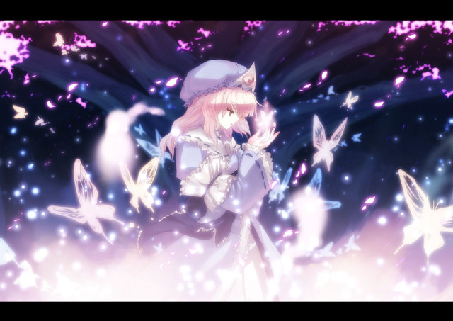 White dress hat butterflies starry free wallpaper - medium preview image