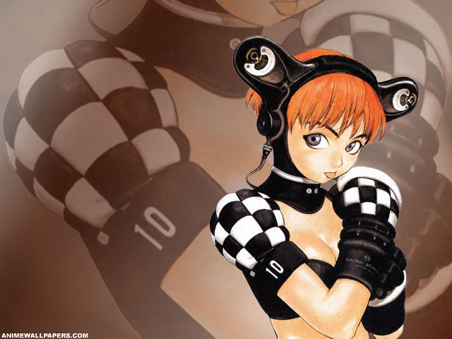 Woman cat costume checkered top free wallpaper - medium preview image