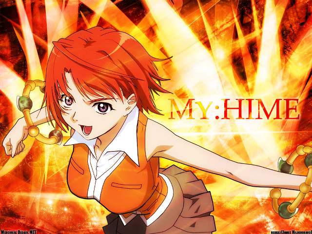 Red hair girl dancing fire free wallpaper - medium preview image
