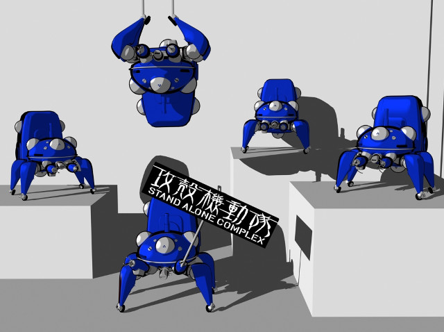 Blue robot sign room modular free wallpaper - medium preview image