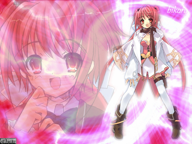 Anime pinkhair whiteshirt pinkheart rayonism free wallpaper - medium preview image