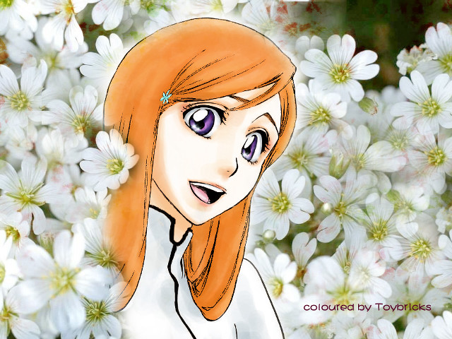 Red hair girl flower field free wallpaper - medium preview image