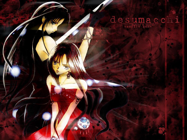 Red dress woman sword black free wallpaper - medium preview image