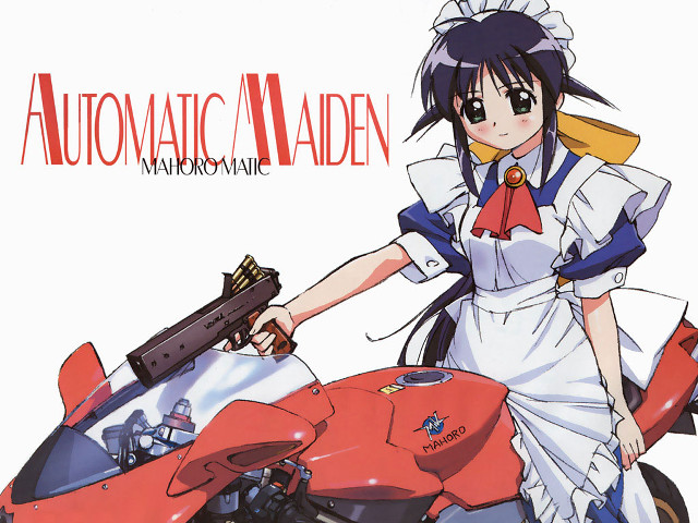 Woman white dress gun motorcycle free wallpaper - medium preview image