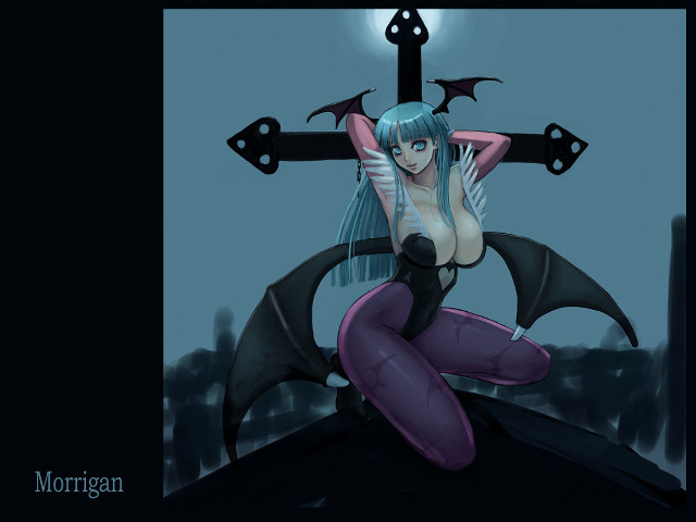 Gothic demon girl bat wings free wallpaper - medium preview image