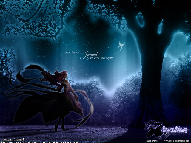Woman horse forest night butterfly free wallpaper - medium preview image