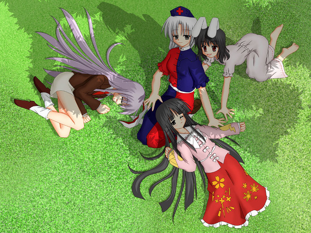 Anime girls bamboo grass nature free wallpaper - medium preview image