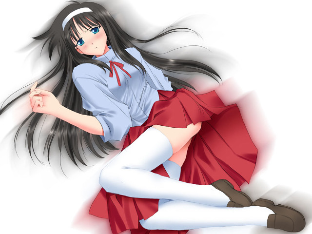 Woman long hair red skirt free wallpaper - medium preview image