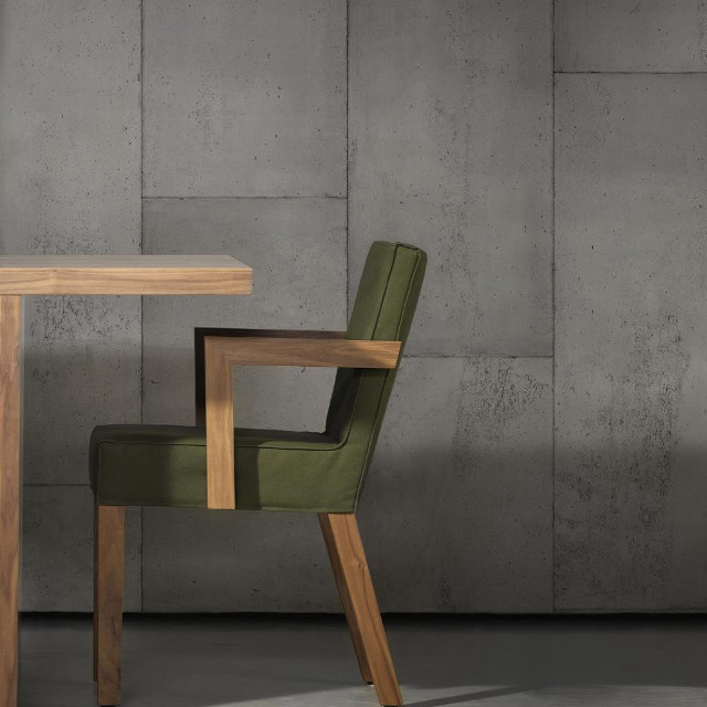 Chair table concrete wall wooden free wallpaper - medium preview image