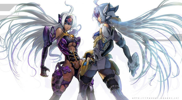 Winged women sword costumes android free wallpaper - medium preview image