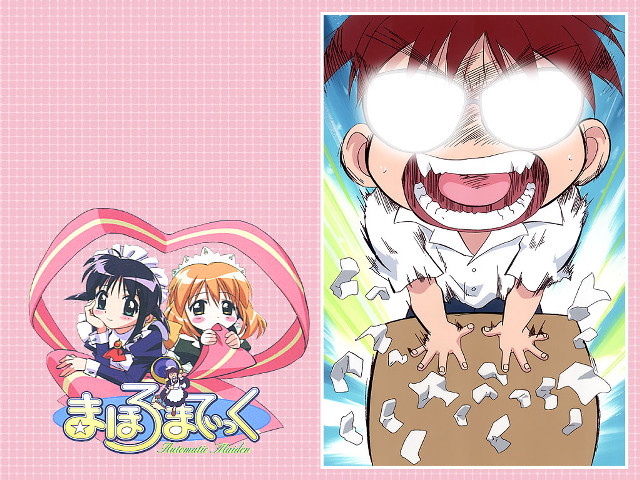 Anime couple heart background pink free wallpaper - medium preview image