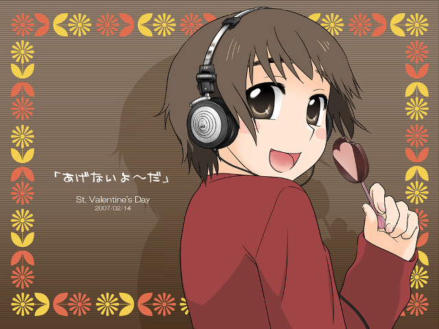Person headphones spoon flower pattern free wallpaper - medium preview image
