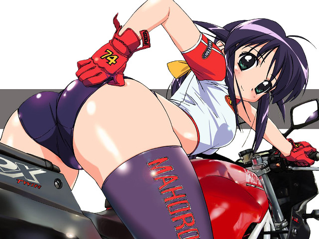 Motorcycle woman anime gear gloves free wallpaper - medium preview image
