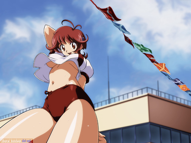 Woman kite flying building blue free wallpaper - medium preview image