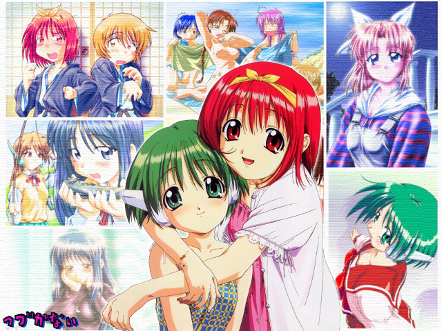 Anime hugging girls wall #1999 free wallpaper - medium preview image