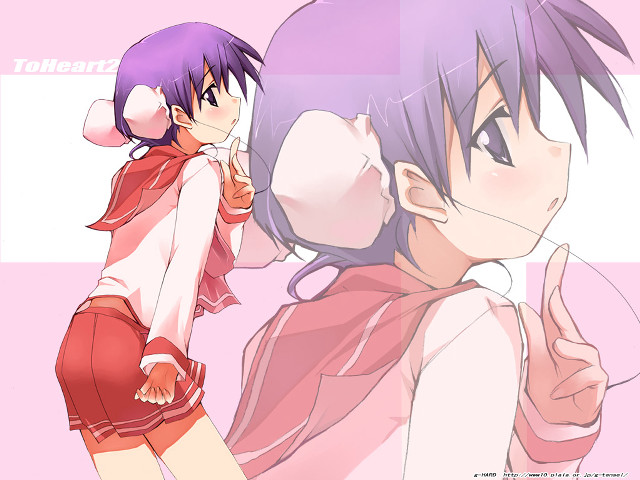 Purple haired anime girls pink free wallpaper - medium preview image