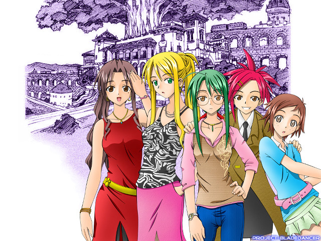 Anime girls cityscape flowers lyco free wallpaper - medium preview image