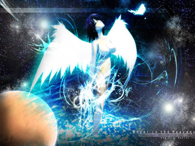 White wings planet star sky free wallpaper - medium preview image