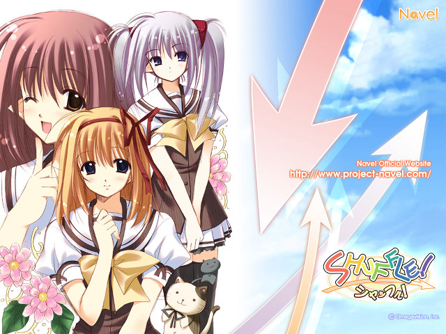 Anime girls cat flowers school free wallpaper - medium preview image