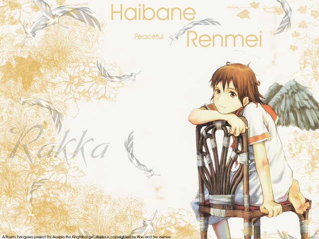 Anime sitting bench bird flower free wallpaper - medium preview image