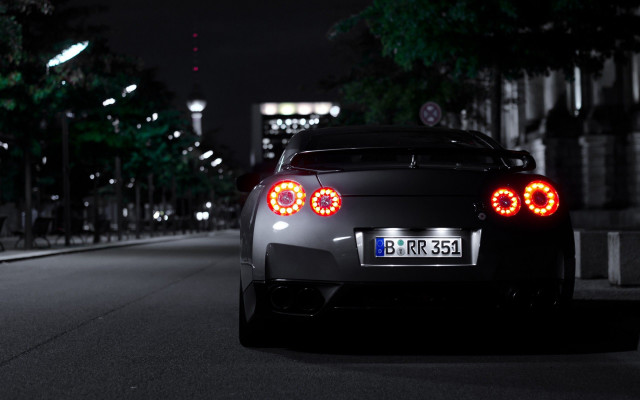 Car parked night lights tail #3 free wallpaper - medium preview image