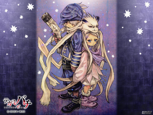 Anime couple hug stars purple free wallpaper - medium preview image