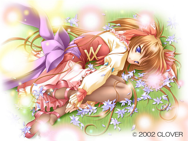 Girl flowers bow anime daisy free wallpaper - medium preview image