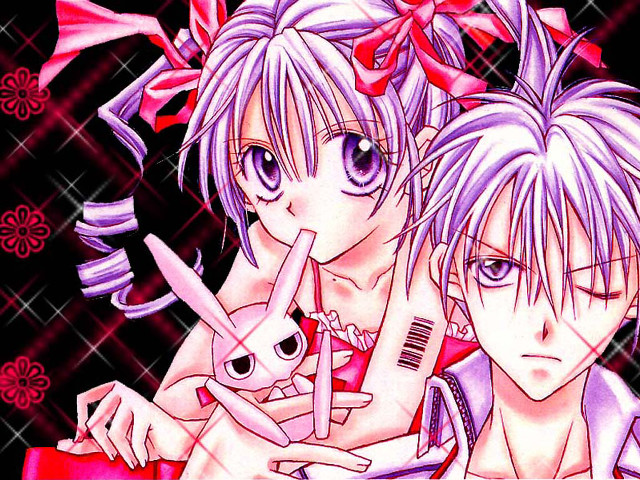 Pink hair bunny knife comb free wallpaper - medium preview image