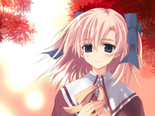 Pink hair bow autumn tree free wallpaper - medium preview image