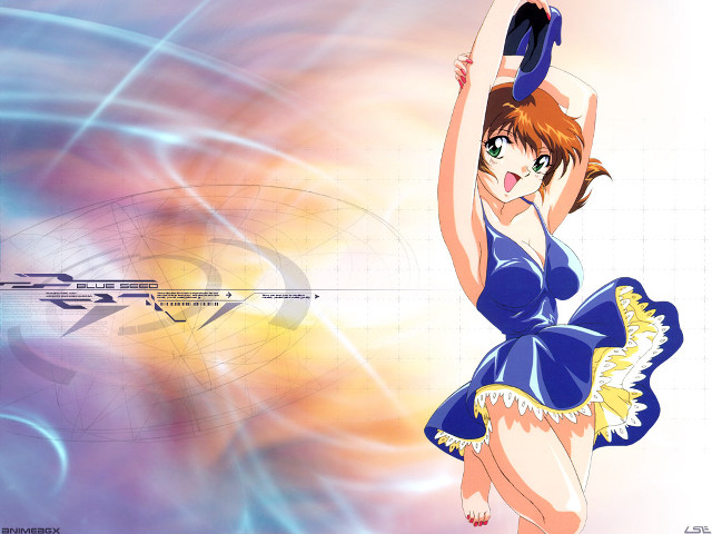 Girl blue dress tennis racket #2 free wallpaper - medium preview image