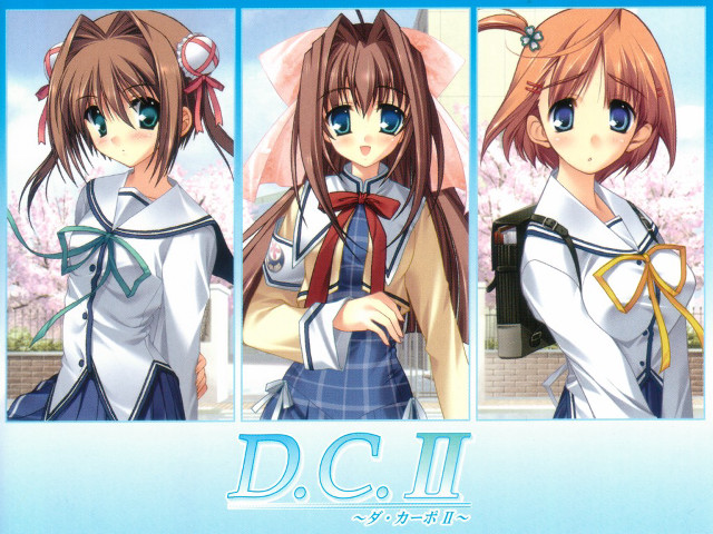 Girl schooluniform longhair bow bluebackground free wallpaper - medium preview image