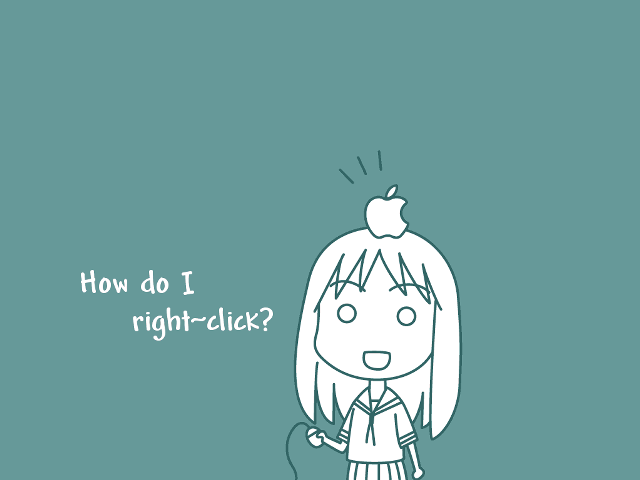 Girl apple head right click free wallpaper - medium preview image