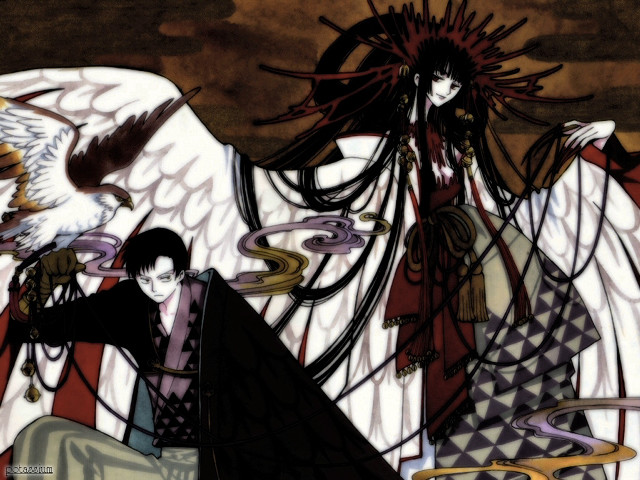 Gothic anime couple bird wings free wallpaper - medium preview image