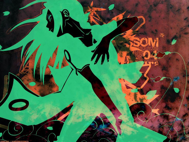 Woman scissors green background silhouette free wallpaper - medium preview image
