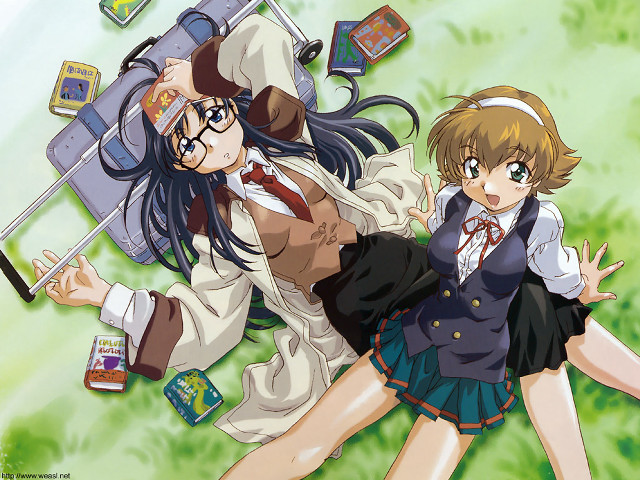 Eizan kikukawa anime girls laying free wallpaper - medium preview image