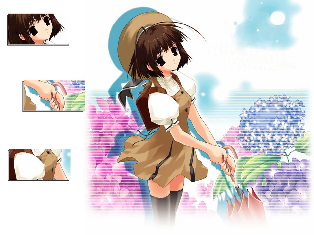 Girl brown dress flower hand free wallpaper - medium preview image