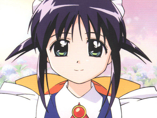 Anime girl black hair cat free wallpaper - medium preview image