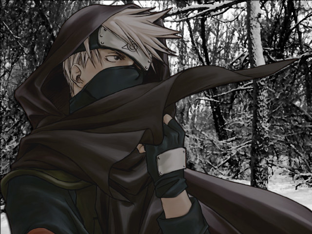 Man hooded cape snow forest free wallpaper - medium preview image