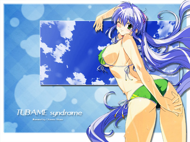 Blue bikini girl clouds stars free wallpaper - medium preview image