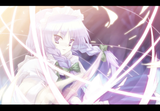 White hair bowtie purple stars free wallpaper - medium preview image