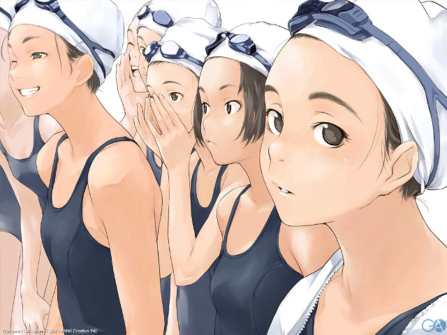 Women smiling towels diving goggles free wallpaper - medium preview image