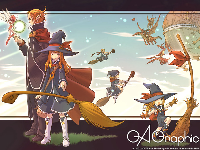 Witches broom flying wizard aya free wallpaper - medium preview image