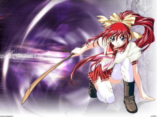 Girl sword purple background anime #2 free wallpaper - medium preview image