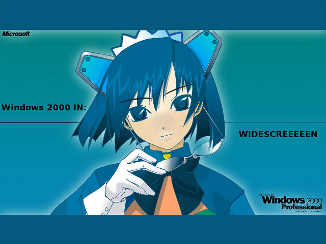 Blue hair windows 2000 screenshot free wallpaper - medium preview image