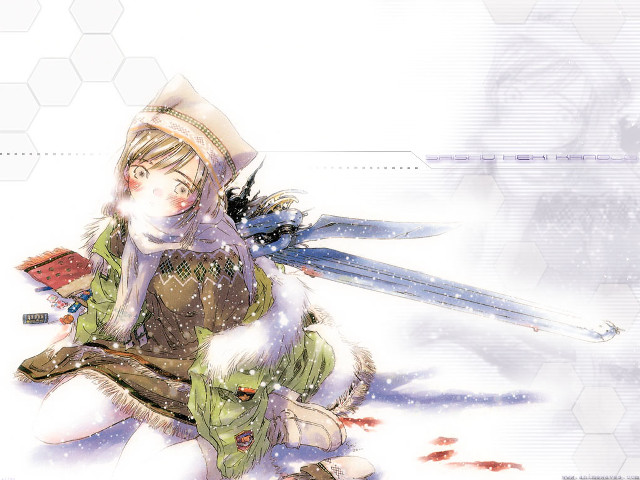 Woman sitting snow snowman winter free wallpaper - medium preview image