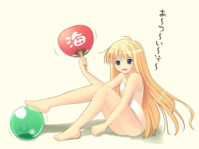 Girl balloon beachball manga summer free wallpaper - medium preview image