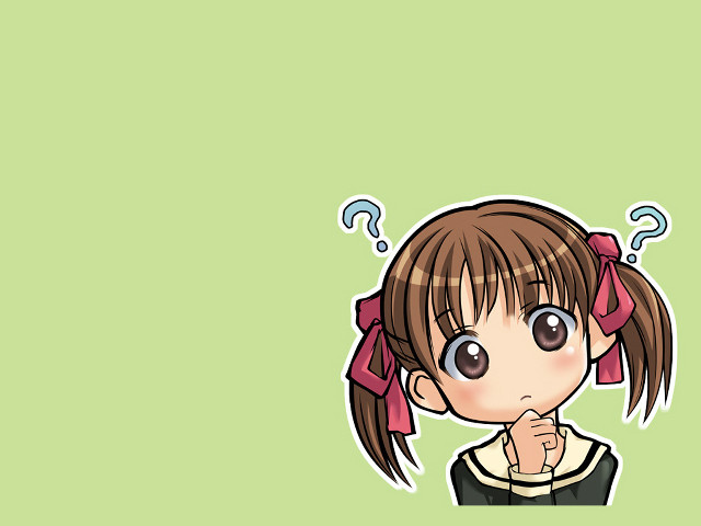 Girl bow question marks green free wallpaper - medium preview image