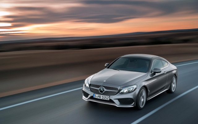 Silver car highway sunset cloudy free wallpaper - medium preview image