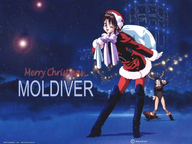 Santa woman presents city fireworks free wallpaper - medium preview image